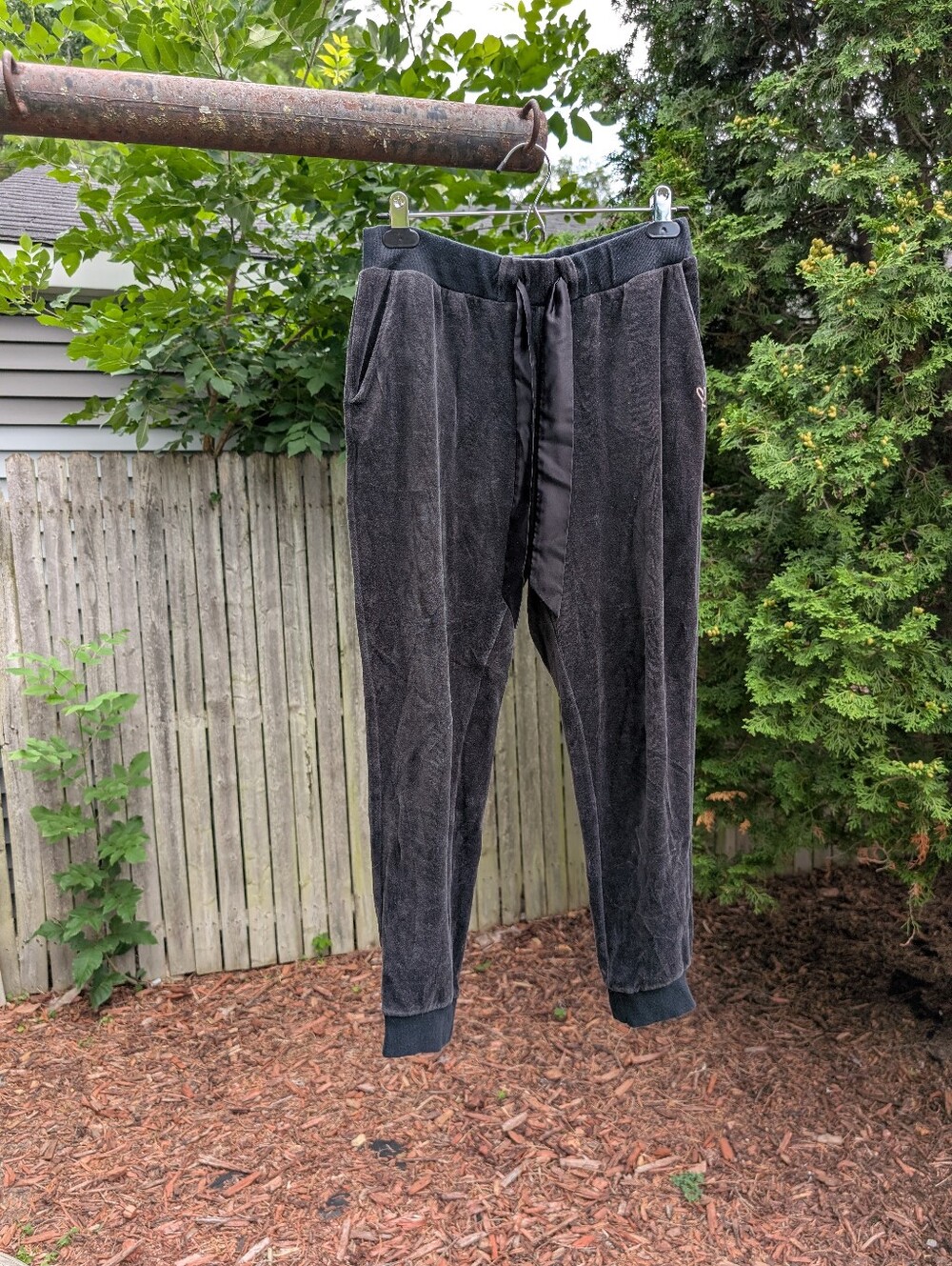 Victoria's Secret Black Velour Jogger Pants Size Medium